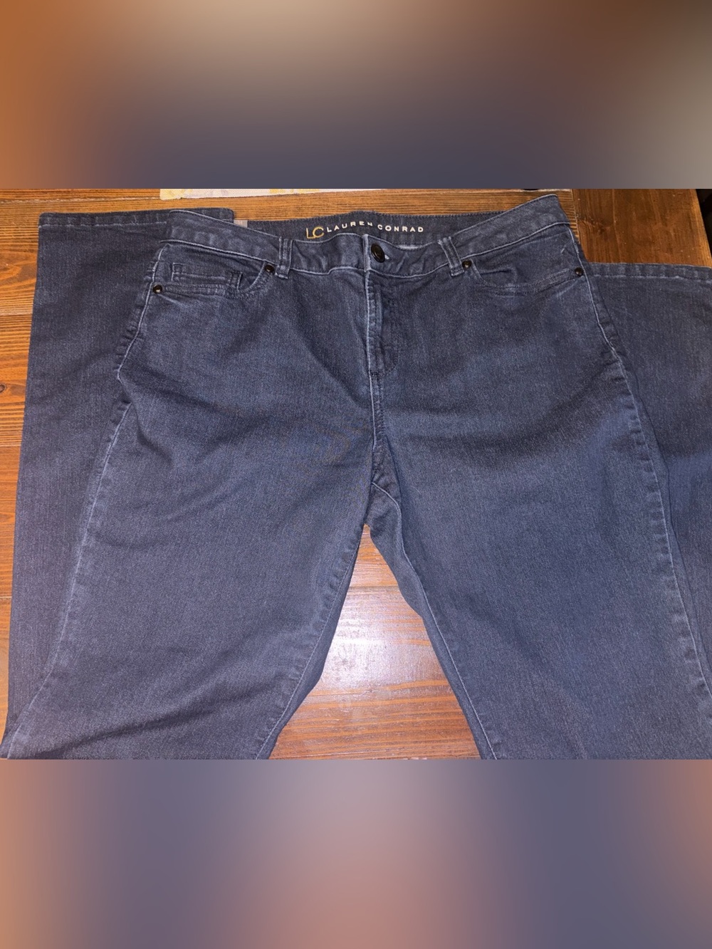 LC Lauren Conrad Women’s Navy Straight-Leg Jeans